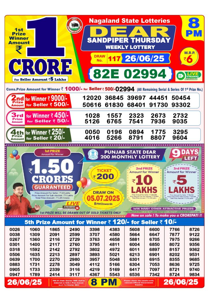 Dear-Lottery-Result-26 tarikh